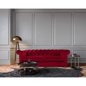 Canapea Oxford Chesterfield, 93x183x75 cm, 2 locuri, Rosu imagine