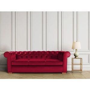 Canapea Oxford Chesterfield, 93x214x75 cm, 3 locuri, Rosu imagine