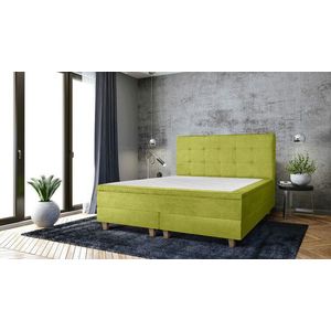 Pat matrimonial, Stockholm, Dots E, 160x200 cm, saltea tip Pocket, topper memory, Verde imagine