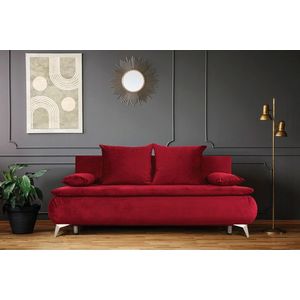 Canapea extensibila Sofie Lux, 203x92x86 cm, 3 locuri, lada pentru depozitare, Rosu imagine