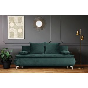 Canapea extensibila Sofie Lux, 203x92x86 cm, 3 locuri, lada pentru depozitare, verde pin imagine