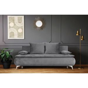 Canapea extensibila Sofie Lux, 203x92x86 cm, 3 locuri, lada pentru depozitare, Gri antracit imagine