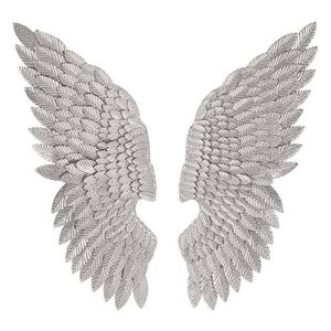 Set 2 decoratiuni de perete Wings, Mauro Ferretti, 37.5x3x100 cm, fier, argintiu imagine