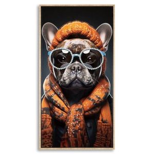 Tablou decorativ Bully-A, Mauro Ferretti, 42.5x82.5 cm, metal/lemn de brad/canvas, multicolor imagine