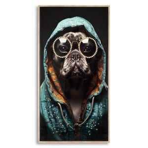 Tablou decorativ Bully-B, Mauro Ferretti, 42.5x82.5 cm, metal/lemn de brad/canvas, multicolor imagine