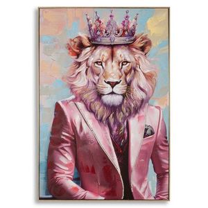 Tablou decorativ King-A, Mauro Ferretti, 82x122 cm, metal/lemn de brad/canvas, multicolor imagine