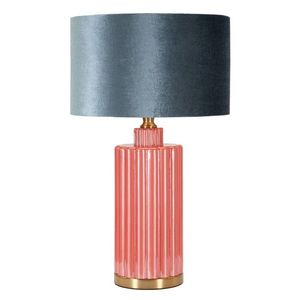 Lampa de masa Helene, Mauro Ferretti, 1 x E27, 40W, 40x70 cm, sticla/fier/catifea, rosu/albastru imagine