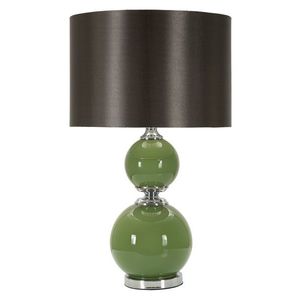 Lampa de masa Eva, Mauro Ferretti, 1 x E27, 40W, 38x65 cm, sticla/fier/catifea, verde/gri imagine