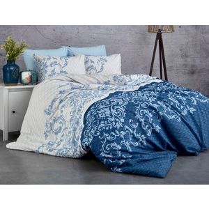 Lenjerie de pat pentru o persoana (EU) (IT), Lucca - Blue, Pearl Home, Bumbac Ranforce imagine