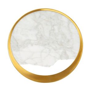 Aplica de perete Marble, Mauro Ferretti, 2 x E14, 40W, 24x6x24 cm, marmura/fier, auriu/alb marmorat imagine