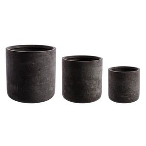 Set 3 ghivece pentru exterior Cylindrical, Bizzotto, Ø51 x 49 cm, fibra de sticla si argila, gri imagine