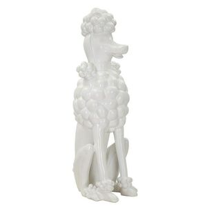 Statueta / figurina decorativa Dog, Mauro Ferretti, 20x26x61 cm, polirasina, alb imagine