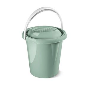 Găleată de plastic cu capac Pastel, 12 L, verde imagine