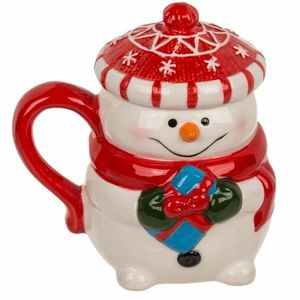 Cană cu capac Merry Snowman, 300 ml imagine