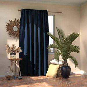 AmeliaHome Draperie Blackout Oxford Pleat indigo, 140 x 245 cm, albastru imagine