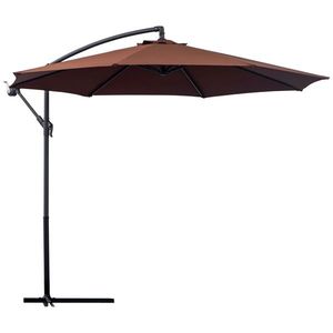 Outsunny Umbrelă de Soare Suspendată, Înclinabilă, Cadru din Metal și Poliester, 295x295x255 cm, Nuanță Cafea | Aosom Romania imagine