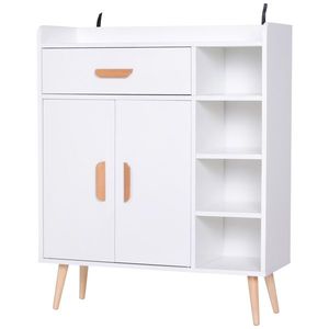 HOMCOM Mobilier Multifuncțional Compact pentru Hol, 80x29.5x96cm, Design Modern, Alb | Aosom Romania imagine