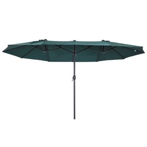 Outsunny Umbrelă Dublă de Grădină Anti-UV cu Acoperiș Verde 460x270x240cm Ideală pentru Exterior | Aosom Romania imagine