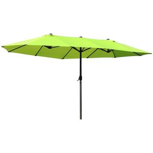 Outsunny Umbrelă de Grădină Verde Deschis cu Manivelă din Oțel și Poliester 460x270x240cm | Aosom Romania imagine