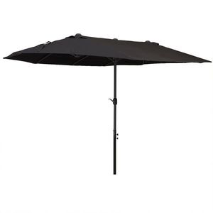 Outsunny Umbrelă Dublă de Grădină cu Manivelă Oțel și Poliester Rezistent, 460x270x240cm, Negru | Aosom Romania imagine