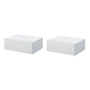 HOMCOM Noptiere Suspendate Set de 2, Design Modern, Fixare la Perete, Lemn Alb, 40x30x15cm | Aosom Romania imagine