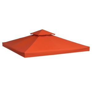 Outsunny Capac de Foișor, Acoperiș pentru Foișor cu 8 Găuri de Drenaj și Curele Velcro, 3x3 m, Roșu Ruginiu | Aosom Romania imagine