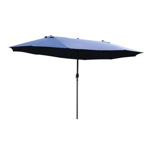 Outsunny Umbrelă de Grădină Albastră cu Manivelă din Oțel și Poliester 460x270x240cm | Aosom Romania imagine