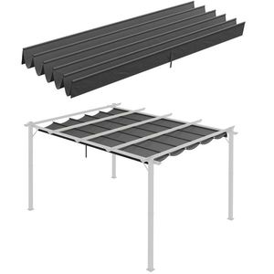 Outsunny Acoperis retractabil pentru pergola, Copertina de rezerva din material textil pentru pergole de 4 x 3 (m), gri inchis | AOSOM RO imagine