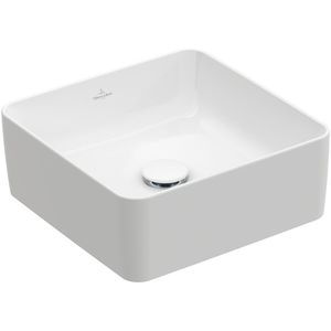 Lavoar tip bol Villeroy & Boch Collaro 38x38cm patrat fara orificiu baterie fara preaplin alb imagine