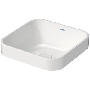 Lavoar tip bol Duravit Happy D.2 Plus 40x40cm cu capac ceramic pentru ventil inclus alb imagine