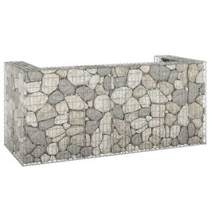 vidaXL Perete gabion pentru pubele, 254x100x110 cm, oțel galvanizat imagine