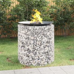 vidaXL Vatră de foc din gabion Ø 100 cm, fier galvanizat imagine