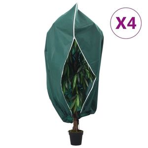 vidaXL Protecție de fleece plante cu fermoar 4 buc 70 g/m² 3, 93x3 m imagine