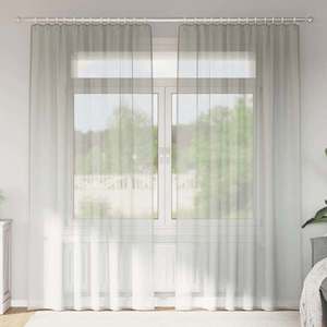 vidaXL Perdele Voile cu Bucle 2 buc Gri deschis 140x245 cm imagine