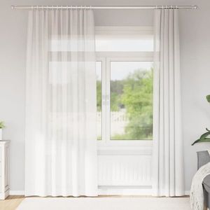 vidaXL Perdele Voile cu Bucle 2 buc Alb 140x245 cm imagine