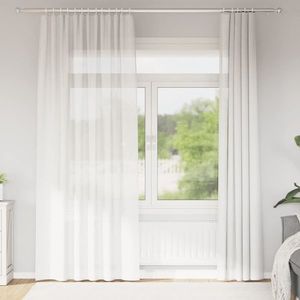 vidaXL Perdele Voile cu Bucle 2 buc Alb 140x225 cm imagine