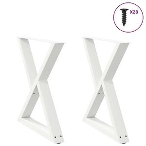 vidaXL Picioare pentru masă în formă de X 3 buc alb 80x(72-73) cm oțel imagine