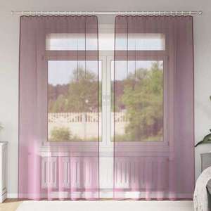 vidaXL Perdele Voile cu Bucle 2 buc Violet 140x245 cm imagine