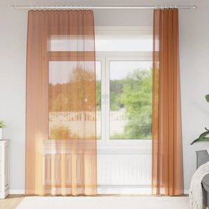 vidaXL Perdele Voile cu Bucle 2 buc Terracota 140x245 cm imagine