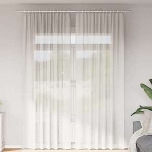 vidaXL Perdele Voile cu Bucle 2 buc Alb 140x260 cm imagine