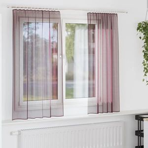 vidaXL Perdele Voile cu Bucle 2 buc Violet 140x140 cm imagine