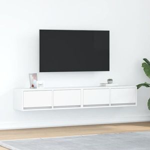 vidaXL Dulapuri TV 2 buc Alb 80x31x25, 5 cm Lemn prelucrat imagine