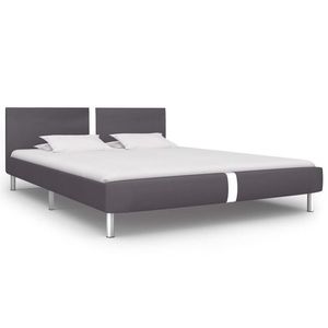 vidaXL Cadru de pat fără saltea piele artificială gri 150x200 cm imagine