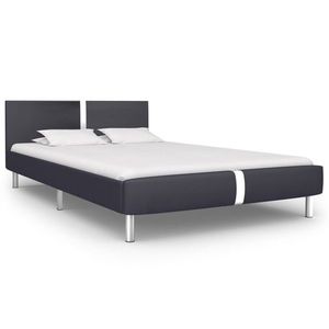 vidaXL Cadru de pat fără saltea piele artificială neagră 135x190 cm imagine