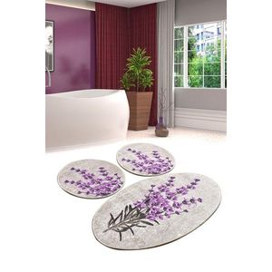 Set 3 covorase de baie Lavender, Chilai, 50x60 cm/60x100 cm, multicolor imagine