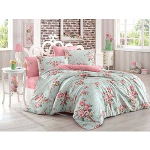 Lenjerie de pat dubla, Eponj Home, Alanur Mint, 4 piese, amestec bumbac, multicolor imagine