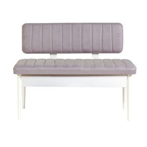 Bancheta cu spatar, Vina 0701-2, Vella, Soho, White, 110x40x85 cm imagine