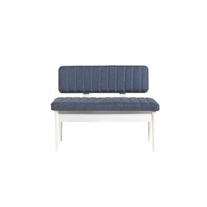 Bancheta cu spatar, Vina 1048-2, Vella, Dark Blue, White, 110x40x85 cm imagine