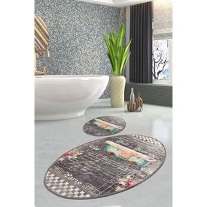 Set 2 covorase de baie Bain, Chilai, 50x60 cm/60x100 cm, multicolor imagine