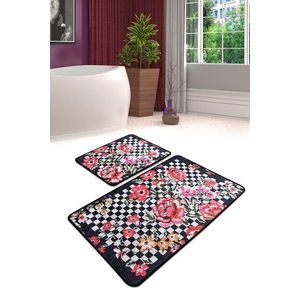 Set 2 covorase de baie Black Rose, Chilai, 50x60 cm/60x100 cm, multicolor imagine